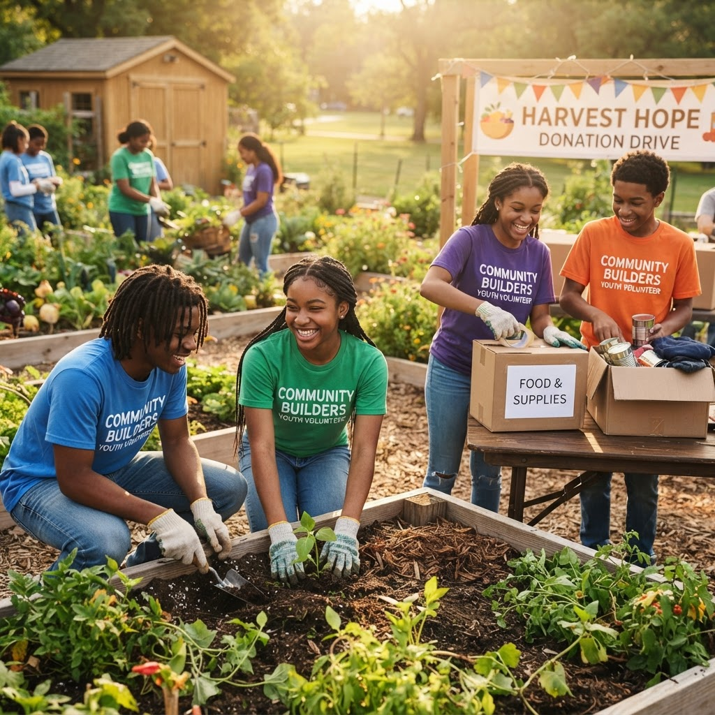 Students volunteering